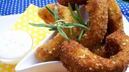 Rántott tök szezámmagos bundábal, körettel és tartármártással