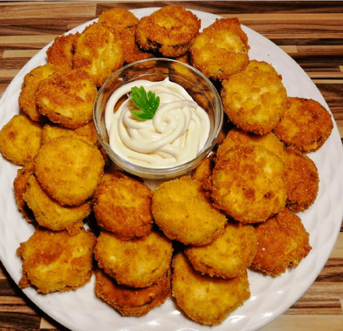 Rántott cukkini Körettel, Tartárral